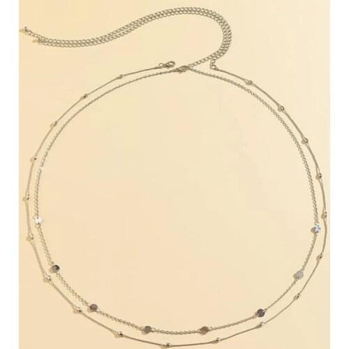Bohemia Summer Beach Body Jewelry for Women Accessory Gold Silver Color Multi-layer Sequin Waist Chain Beads Waist Belly Chains
