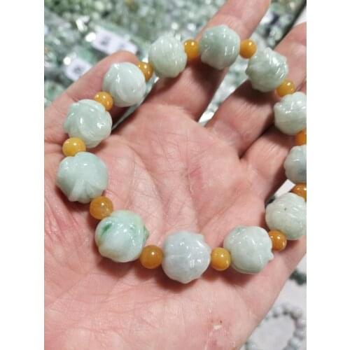 Natural Emerald Lotus Eliminating Evil Guaranteed Fine Jewelry Bracelet free shipping