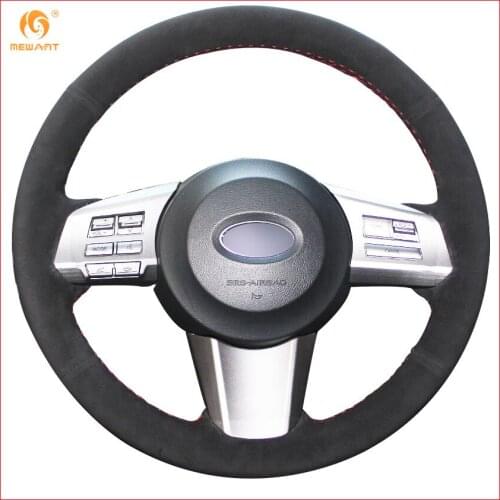 MEWANT Black Suede Car Steering Wheel Cover for Subaru Outback 2012 Interior Accessories Parts