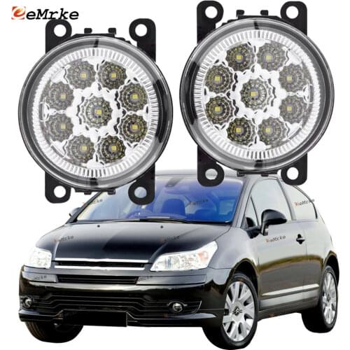 EEMRKE 2-PCS Car-Styling for Citroen C4 LC LA 3D 5D 2004-2011 2010 2009 2008 2007 9-Pieces Led Fog Lights H11 12V Fog Head Lamp