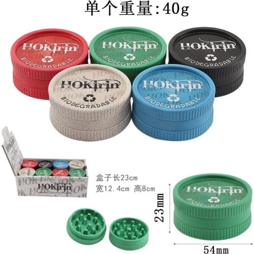 Environmentally-Friendly And Biodegradable Plastic 2-Layer 54mm Acrylic Cigarettes Weed Tobacco Grinder