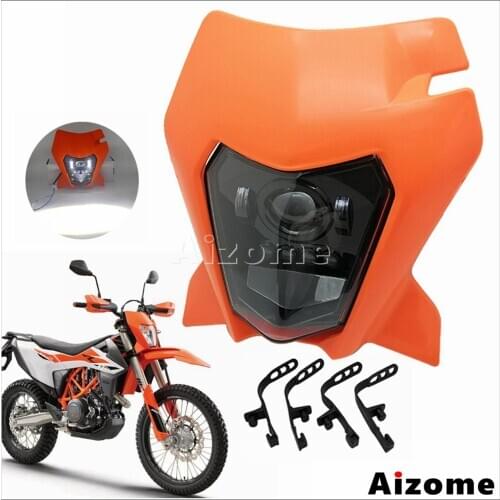 Motorcycle Headlight Headlamp Fairing Hi&Lo W/ DRL Supermoto Enduro Headlight For EXC XC-W EXC-F150 200 250 300 350 450 500