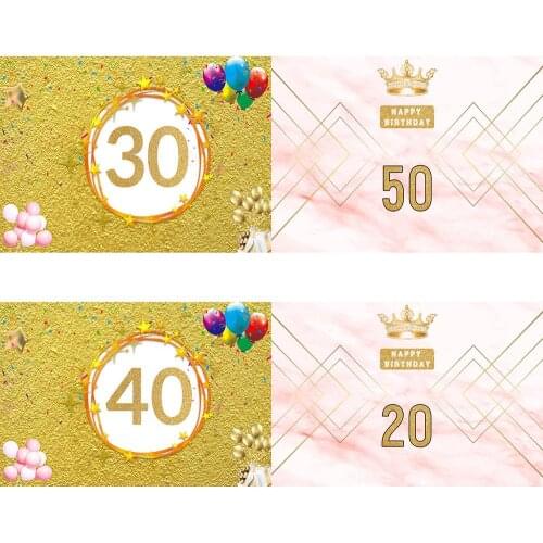 Golden Spot Balloons Crown Portrait Photography Backdrop 20th 50th Birthday Party Decor Photo Background Studio Photocall Props