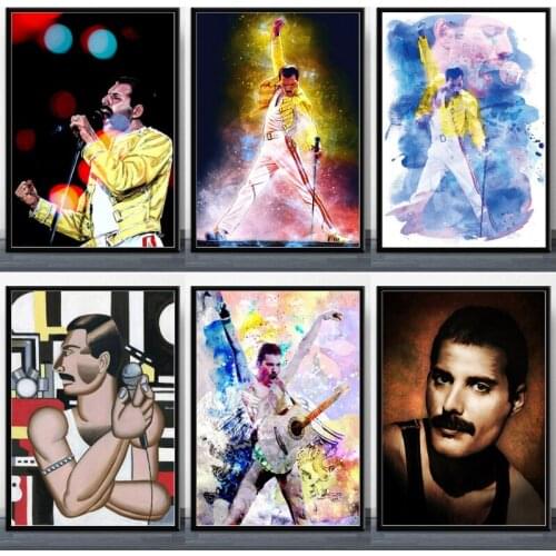 Freddie Mercury Rock Music Canvas Paintings Posters And Prints Wall Art Pictures For Living Room Abstract Decorative Home Decor