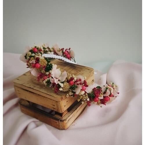 Colorful Dry Floral Crown Bride Crown-Floral Crown-Puerperal Crown-Engagement Crown