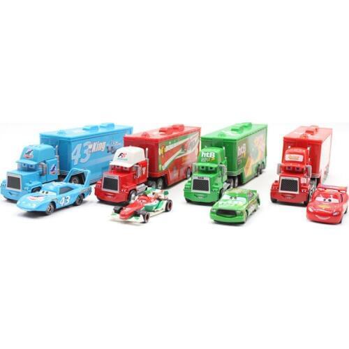 Disney Pixar Cars Alloy And Plastic Mack Truck No.43 The King No.95 Mcquen No.86 Htb 1:55 Diecast Metal Alloy Small Cars For Kid