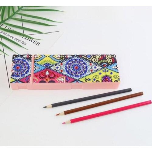 New Diy Mandala Special Shaped Diamond Painting Pencil Case Beautiful Storge Box Crystal Rhinestones Emboridery More Color