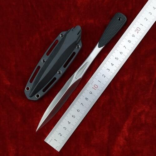 New 53JD Fixed Knife 420 Blade Silicone Handle Outdoor Hunting Camping Survival Training Utility Tools