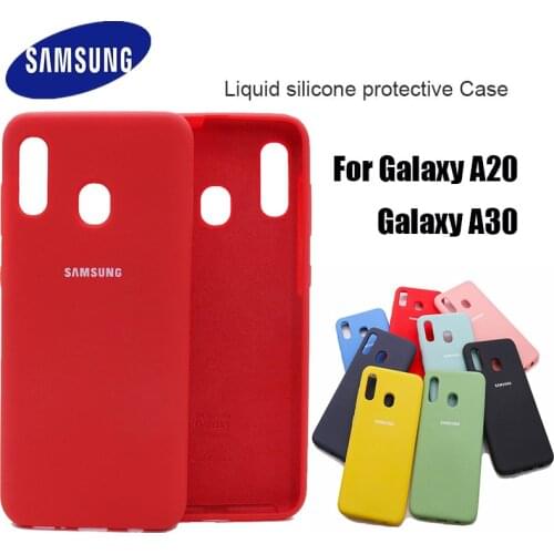 Samsung Galaxy A20 A30 Original Liquid Silicone Case Soft Silky Touch Protective Shell Cover For Galaxy a30 a20 With Logo