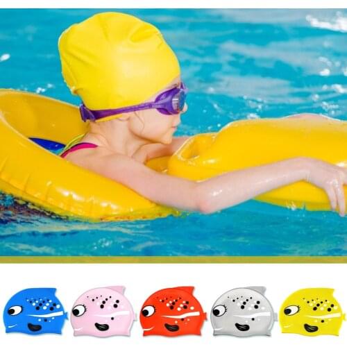 Swimming Caps High Elastic Lovely Women Kids Cartoon Fabric Cute Cartoon Animal Protect Ears Boys Girls Swim Pool Caps Hat