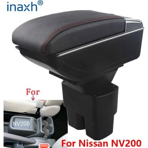 For Nissan NV200 Armrest box Retrofit parts Interior Car Armrest Storage box accessories Retrofit parts USB LED