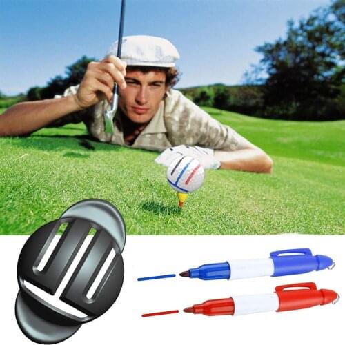Portable Golf Ball Line Liner with 2 Marker Pens Durable Golf Ball Marking Alignment Tool Easy Operation Paint By Number Pens