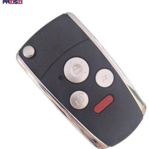 PREISEI 3+1 Buttons Modified Flip Remote Key Shell Case Fob Replacements For Honda JAZZ/CRV Odyssey CIVIC ACCORD