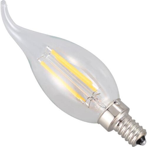 Promotion! Dimmable E12 4W COB Edison Candle Flame Filament LED Light Bulb Lamp 12.5*3.5cm