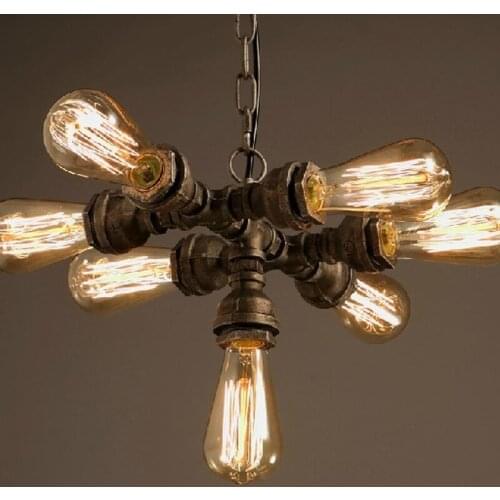 Retro Loft Style Water Pipe Lamp Edison Pendant Light Fixtures Vintage Industrial Lighting For Dining Room Droplight