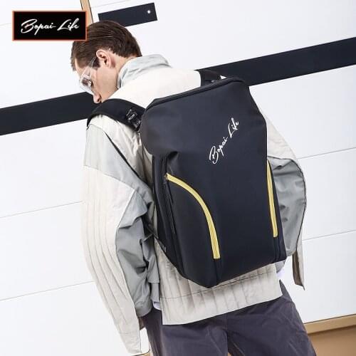 BOPAI LIFE New Backpack Fashion Men Water-Resistant 15.6 Inch Laptop Bags Large Casual Light Weight Travel School Daypack
