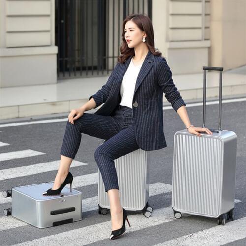 High quality 100% full aluminum 16“20"24" inch suitcase travel luggage spinner wheels business trolley luggage bag on wheel
