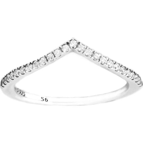 Ring Shimmering Wish Silver Rings For Women Men with Clear CZ Anel Feminino 100% 925 Jewelry Sterling Silver Anillos Wedding