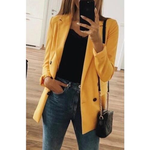 Women Autumn Coat Outwear Jacket Elegant Overcoats Loose Plus Size Outwear Jacket Long Sleeve Turn-Down Collar Oversize Blazer