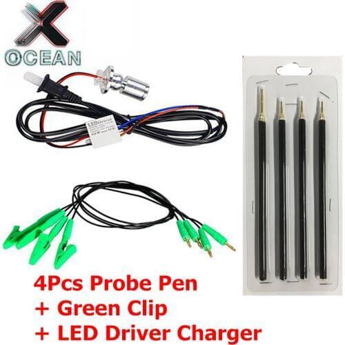 4pcs/Set Probe Pens 4pcs Pins With Connect Cable Replacement LED BDM FRAME OBD2 Programming For V7.020 V5.017 ECU Board