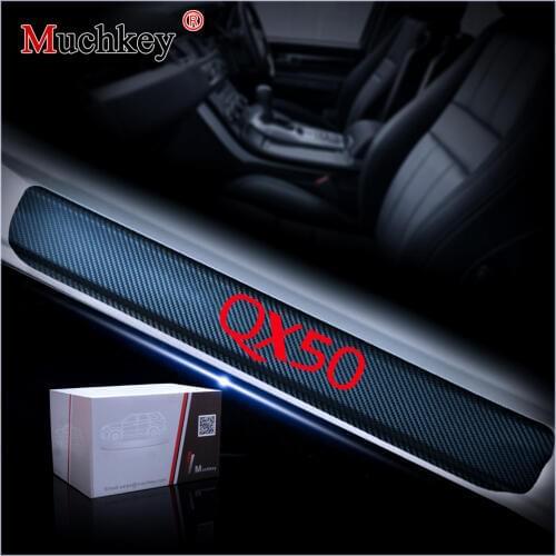 Door Threshold For Infiniti QX50 Car Door Sills Door Sill Scuff Plate 4D Carbon Fiber Sticker Decorative Stickers 4Pcs