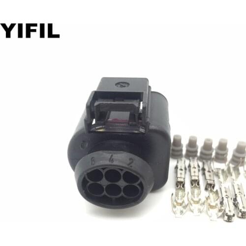 5pcs/lot 6 Pin/Way Female Waterproof LSU 4.9 Wide Band Oxygen Sensor Connector Throttle Plug For VW AUDI 4H0973713 1 928 404 669
