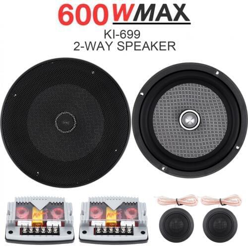 6.5 Inch 12V 600W 2-Way Universal Car Speaker Subwoofer Treble Midrange Bass Speaker Loudspeaker Component System