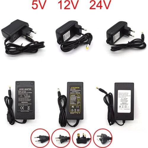 Power Adapter 5V 12V 24V Charger AC Adapter Transformer 220V To 5 12 24 V Volt 1A 2A 3A 4A 5A 6A 8A LED Adaptor EU US UK AU Plug