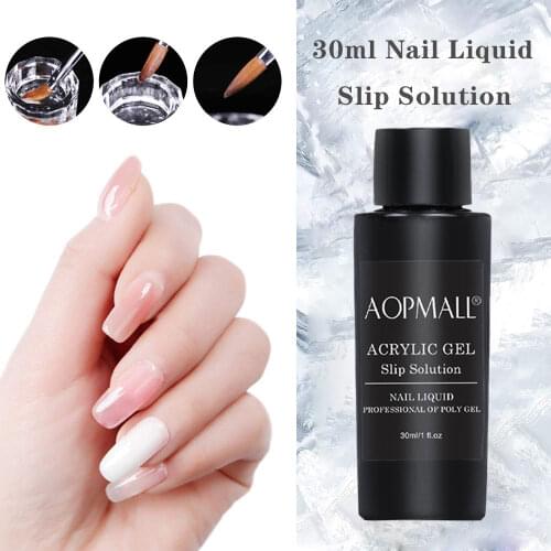 AOPMALL® 30ml Acrylic Gel Liquid Slip Solution Extension Builder Nail Gel Brush Nail Tool Clear Nail Tips Thick Jelly Gel Slip