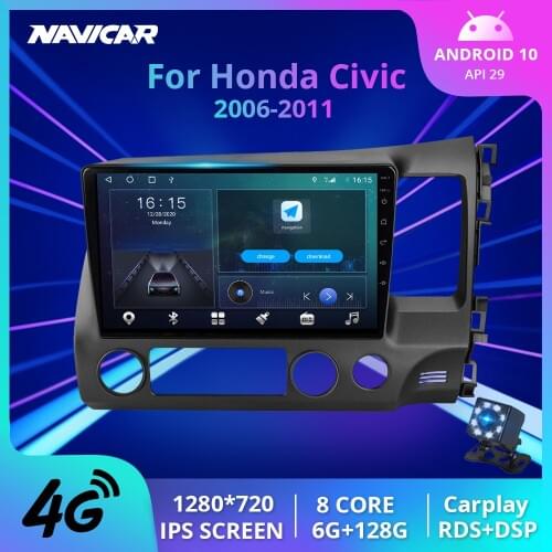 2Din Android 10.0 4G DSP Car Radio Multimedia For Honda Civic 8 2005-2011 Navigation GPS No 2 Din Dvd Stereo Receiver Car Goods
