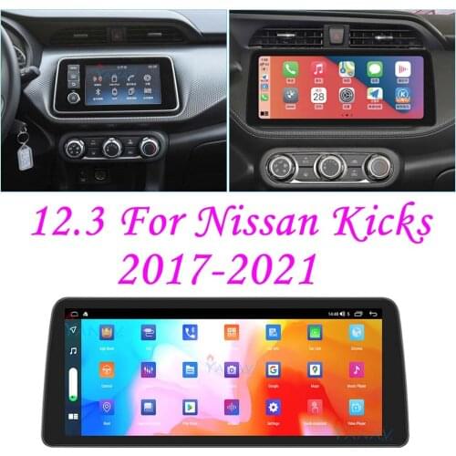 12.3" Android 10 6G 128G Car Radio Carplay For Nissan Kicks 2017-2021 GPS Navigation Video Multimedia Player Head Unit BT Wifi