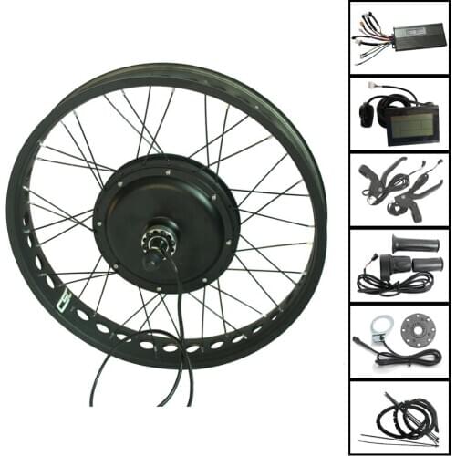 Bluetooth Snow Electric Front Rear Motor Wheel 4 Colors 48V 750W Bicycle Kit 20 24 26inch 4.0 Tyre Fat Bike Conversion Kit