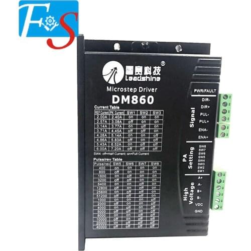 CNC Controller LeadShine Stepper Motor Driver DM860 2 Phase 18-80VAC 2.4-7.2A for Co2 Laser Engraving and Cutting Machine