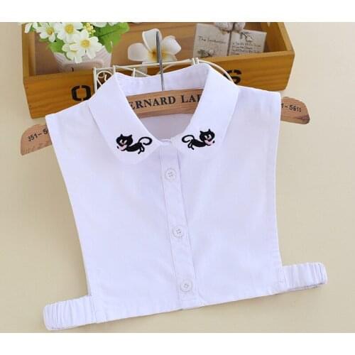 2020 Cotton Fake Collars for Children Embroidery Detachable Collar Half Shirt Blouse Girls False Collars Sweater Decoration