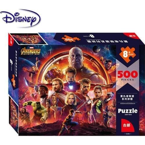 Disney Marvel Toy Puzzle Avengers 500 Piece Paper Puzzle Adult Parent-child Cooperation Puzzle