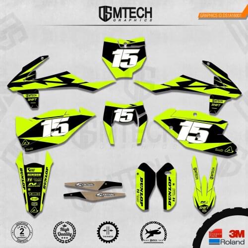 DSMTECH Customized Team Graphics Backgrounds Decals 3M Custom Stickers For KTM 2017-2019 EXC 2016-2018 SXF 001
