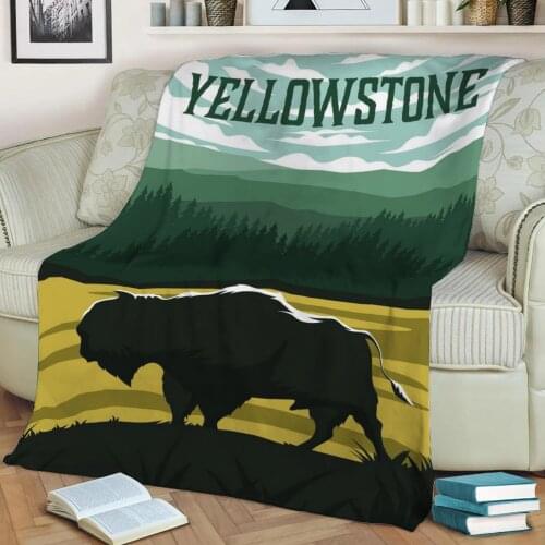 Bison national park Flannel Throw Blanket 3D Printed Keep Warm Sofa Child Blanket Home Decor Textiles Dream Family Gift