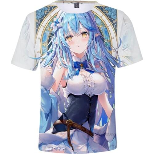 HOLOLIVE VTuber Yukihana Lamy 3D Spring Summer Preppy Style Men/Women Street Clothes T-shirt Japan Kawaii Retro kids T-Shirt