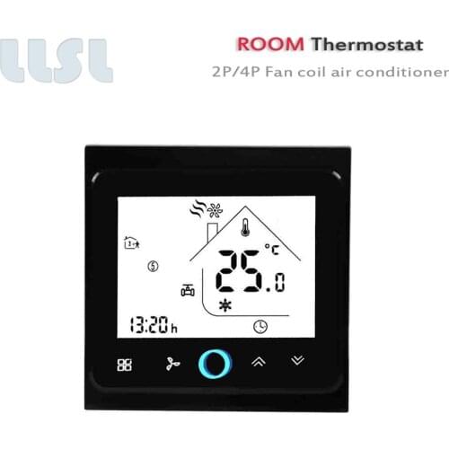 HVAC thermostat indoor digital 3 speed fan coil thermostat Programmable thermostat 95-240VAC 24VAC