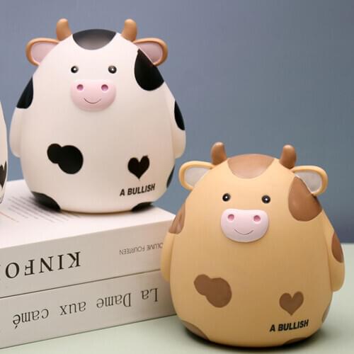 Cartoon Cute Cows Shaped Piggy Bank Money Box Large Savings Box For Coins For Notes Alcancia Birthday Gift Boys And Girls