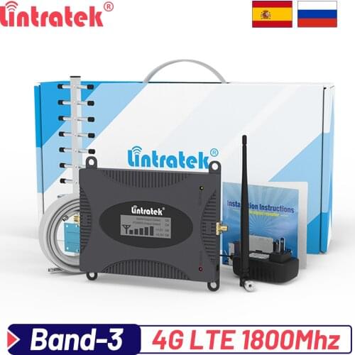 Lintratek 4G 1800 Cellular Signal Repeater Russia Spain Warehouse Free Shipping Booster 1800mhz LTE GSM Amplifier Complete Set
