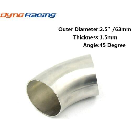 2.5" inch 63mm 45 Degree Bend Elbow Pipe 304 Stainless Steel Thickness:1.5mm YC101155-63