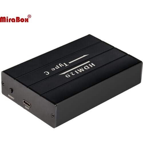 MiraBox HDMI to Type-C Converter HDMI2.0 4K@60Hz HDCP2.2 to Type-C USB-C USB3.1 for Monitor VR Glasses