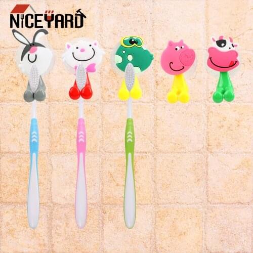 NICEYARD Wall Mount Rack Toothbrush Cover Storage 1PC Bathroom Product Cartoon AnimalSuction Cup Toothbrush Holder