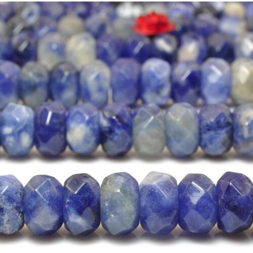 Natural Blue Sodalite Faceted Rondelle Loose Beads Wholesale Gemstone Semi Precious Stone Bracelet Necklace Diy Jewelry Making