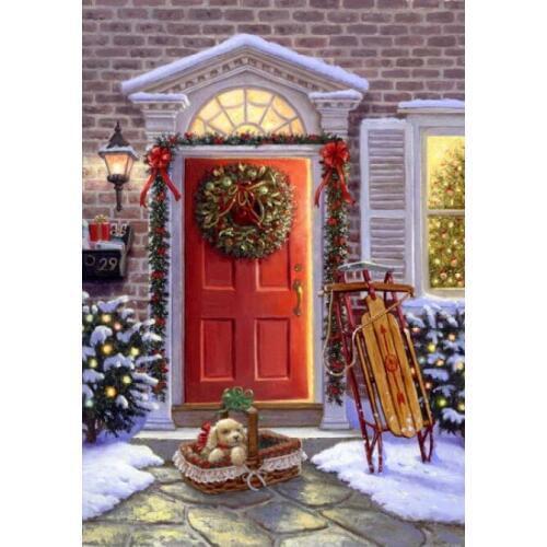 New Christmas Snowy Scenery For Embroidery Needlework Crafts 14CT Unprinted Cross Stitch Kits Art DIY Quality Handmade Decor
