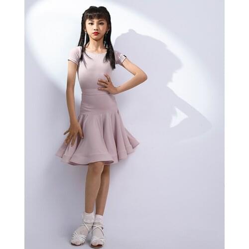Latin Dance Clothes For Girls Short Sleeve Practice Clothing Professional Rumba Competition Dress Samba Tango Outfits DWY5504