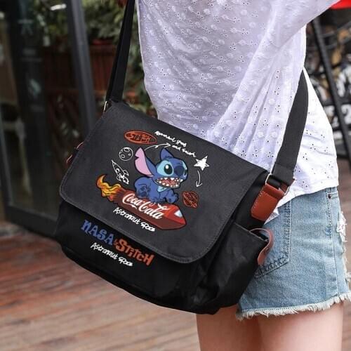Original Disney Interstellar Baby Stitch Peripheral Fashion Brand Student Shoulder Bag Messenger Bag And Women Make-up Bag
