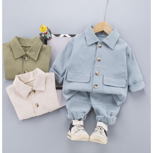 2021 Kids Boys Clothing Sets Spring Autumn Fashion Tooling Suit Top+Pants 2pcs Kids Sport Suit Little Girls Clothes