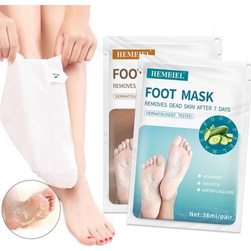 HEMEIEL Exfoliating Peel Foot Mask Removes Dead Skin Peeling Off Moisturizing Mask Feet Care Whitening Spa Socks Mask 1Bag=2Pcs
